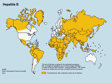 Hepatitis B Verbreitungskarte