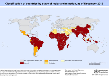 Malaria Verbreitungskarte